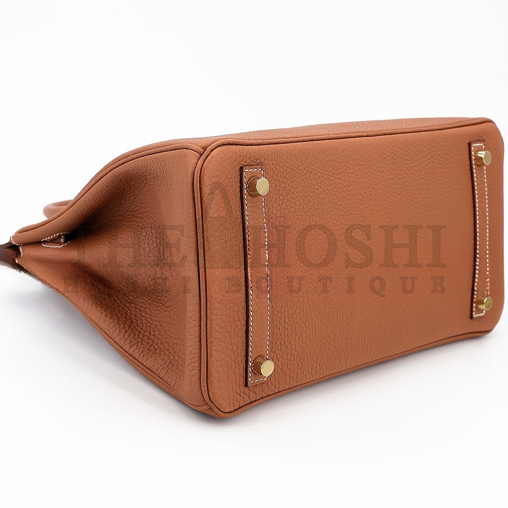 H**me5 BIRKIN 30 TOGO LEATHER GOLDEN BROWN GOLD BUCKLE BAG 5375750663 (30*23*15cm) Master Quality